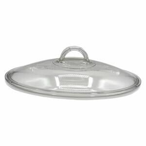 Corning Pyrex L-32-C Clear Oval Glass Half-Moon Knob 11.5” Replacement Lid